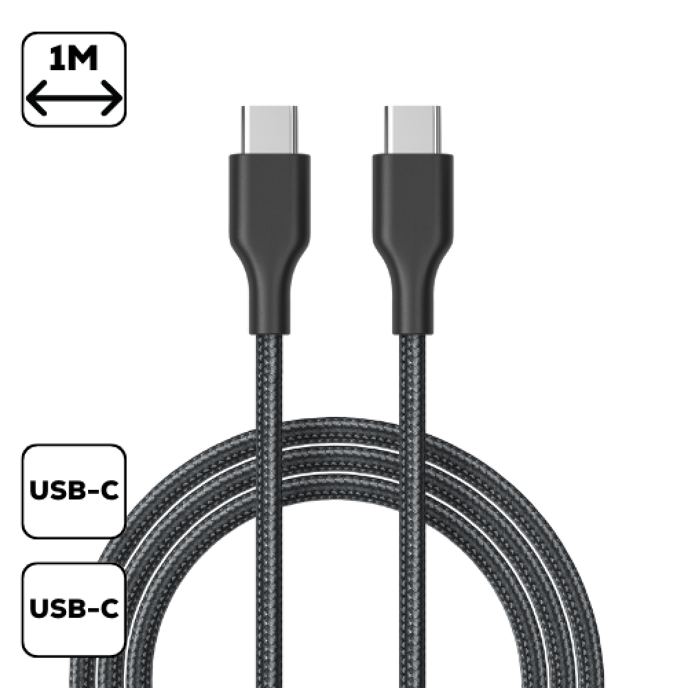 Szövet adatkábel Type-C - Type-C, 1m, 60W