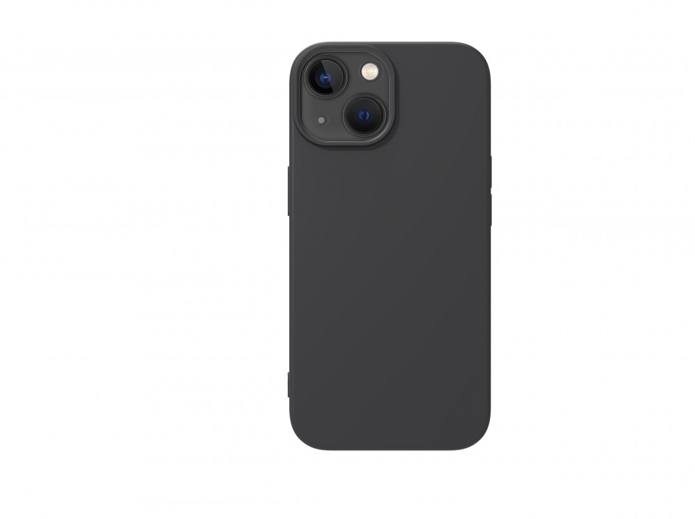 Premium szilikon tok, iPhone 15 Plus, Fekete