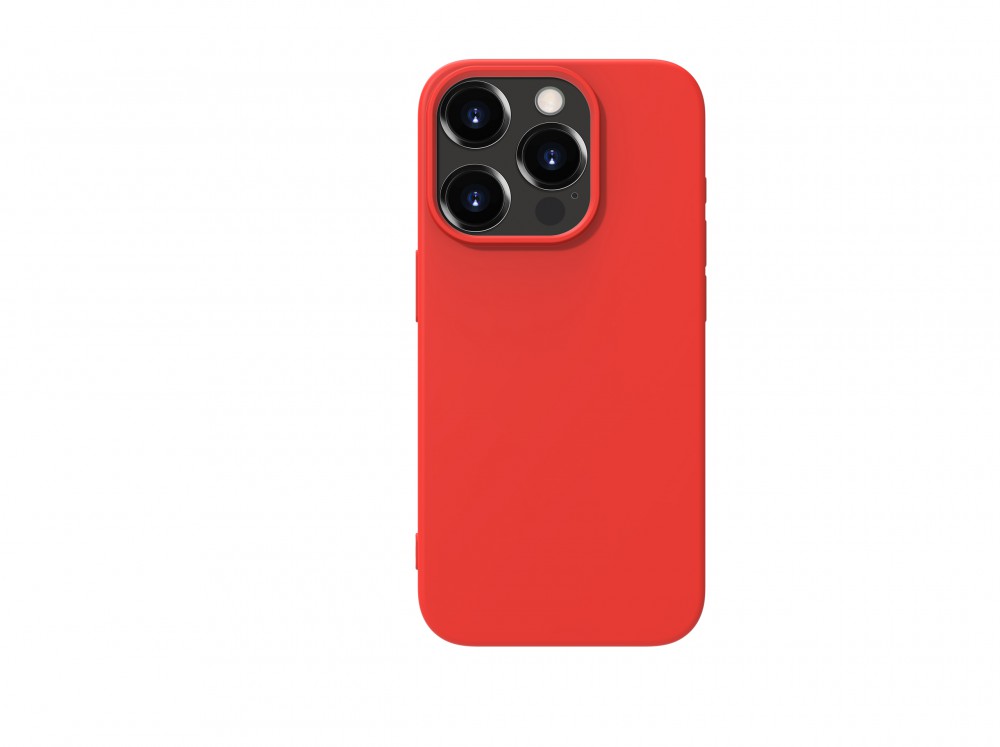 Premium szilikon tok, iPhone 15 Pro, Piros