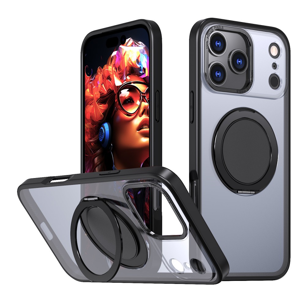 iPhone 17 Pro mágneses 360° forgatható tok, Fekete