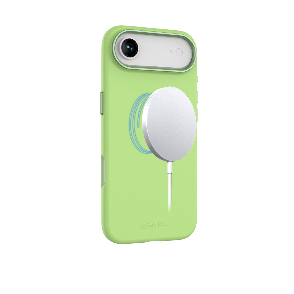 Mágneses puha szilikon tok, iPhone  Air, Neonzöld