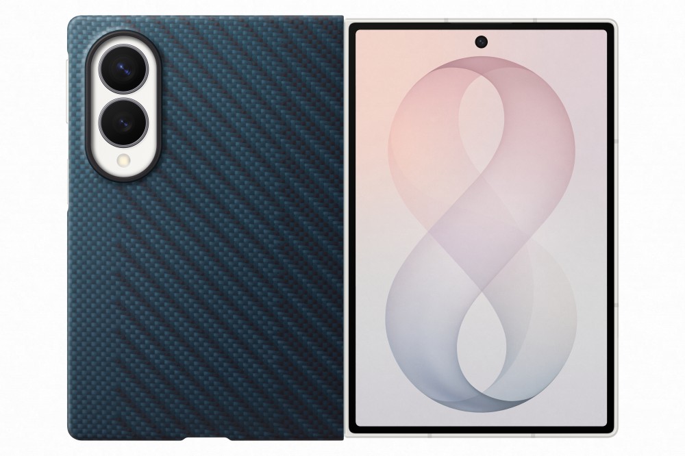 Samsung Galaxy Fold8 mágneses Carbon tok, kék