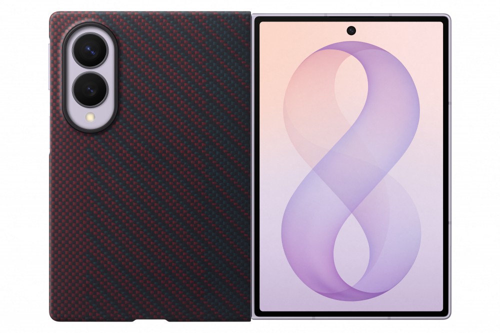 Samsung Galaxy Fold8 mágneses Carbon tok, viola