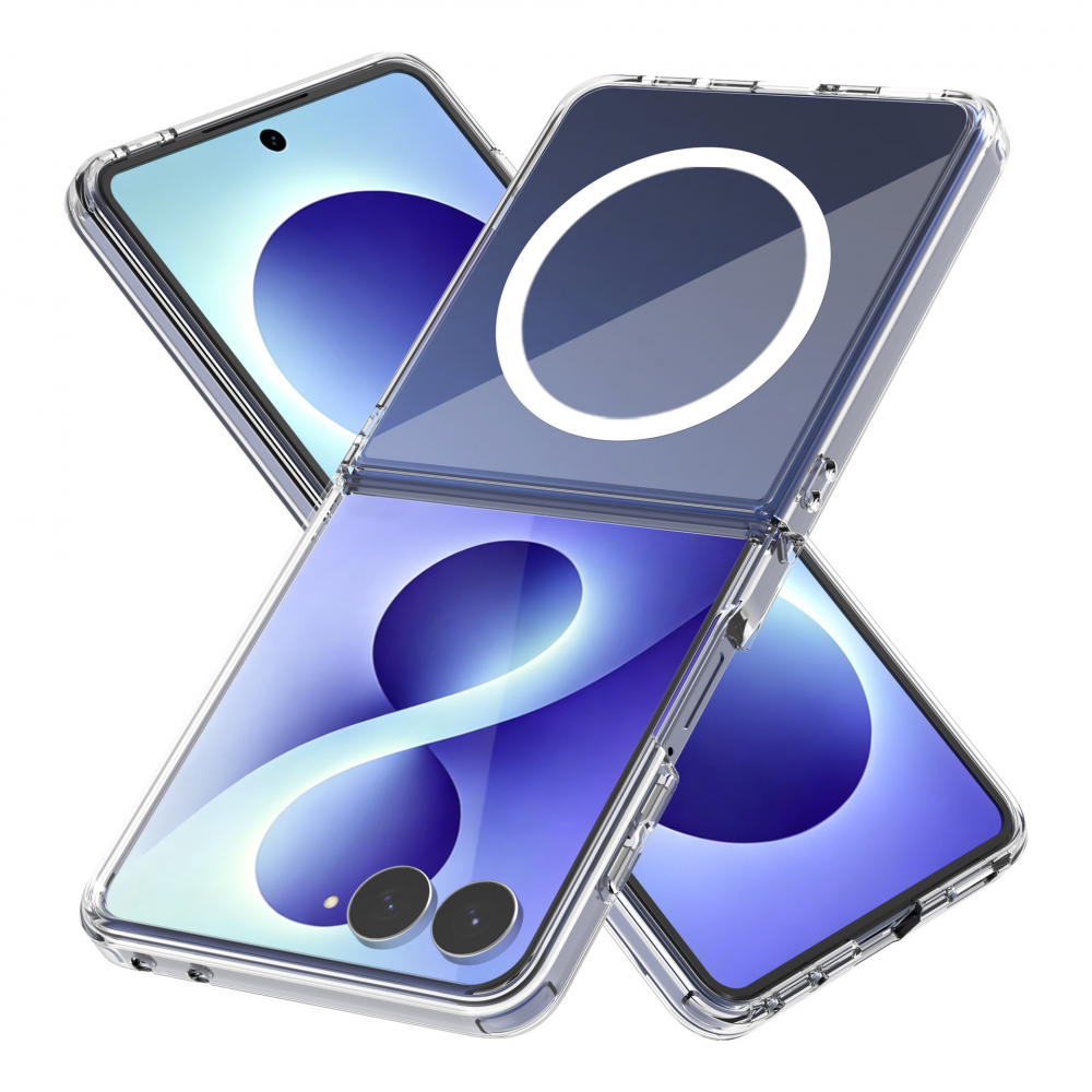 Samsung Galaxy Flip 8  mágneses szilikon tok, Átlátszó
