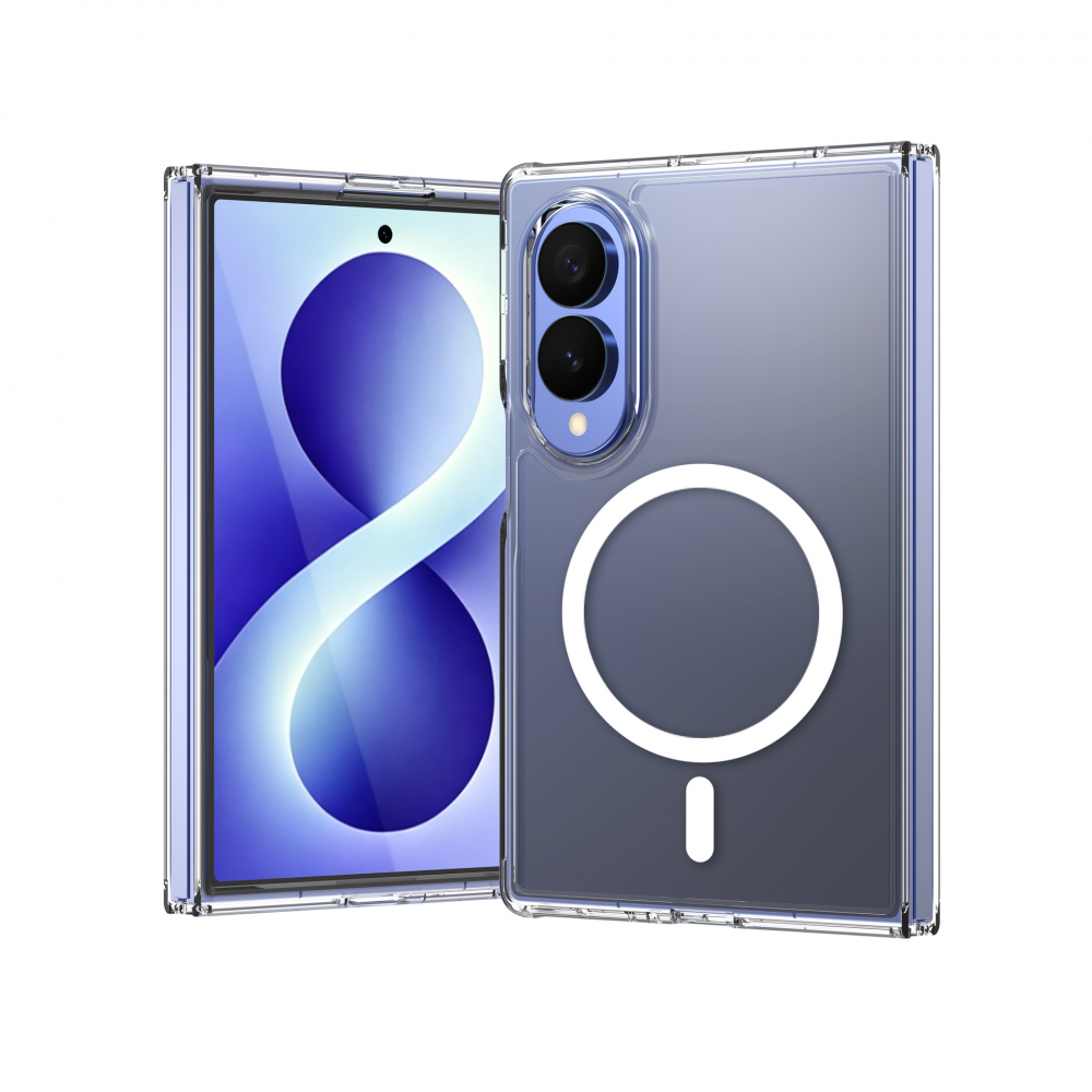 Samsung Fold 8 mágneses szilikon tok, Átlátszó