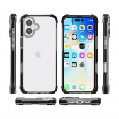 iPhone 16 ütésálló szilikon hátlap, Fekete